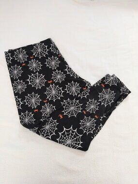 Halloween Pajama Bottoms Sleep Pants Black Spiderwebs Joe Boxer Juniors 3X NOS